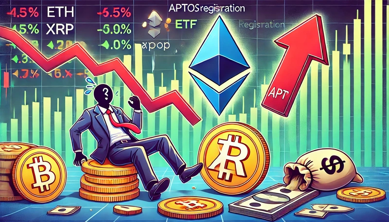 Perjuangan Pasar Kripto ETH, XRP Turun 5%, APT Naik 10% pada Berita ETF